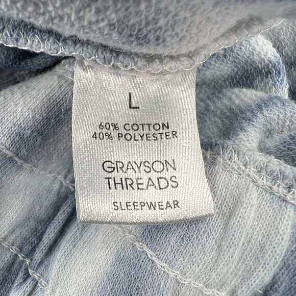 Grayson Threads Womens Sleep Shorts Large‎ Blue Tie Dye High Rise Elastic Waist - Picture 6 of 10